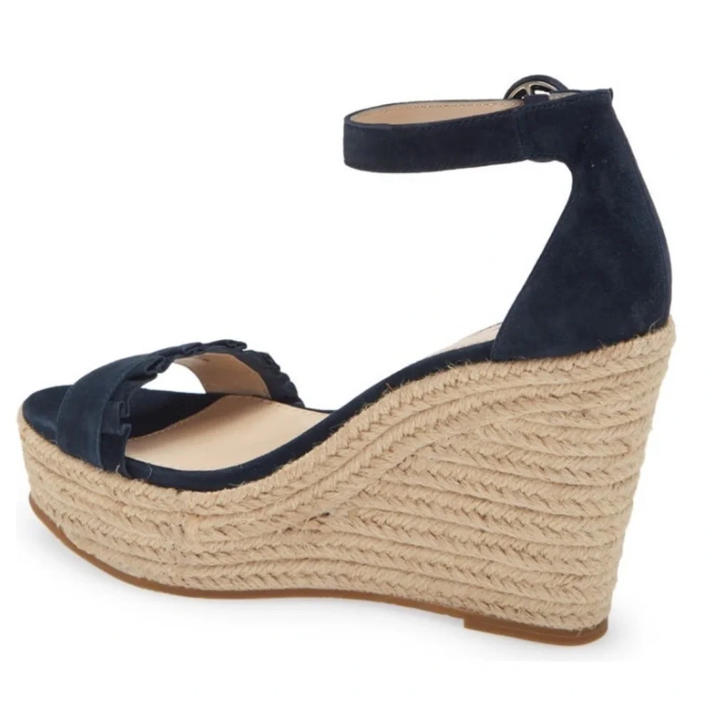 PELLE Moda Rosana Espadrille Midnight Platform Wedge Heel Sandal - Size 9.5, NIB